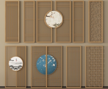 New Chinese Style Wooden Screen Partition-ID:358881004