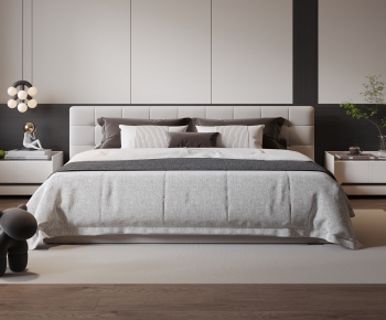 Modern Double Bed-ID:777662049