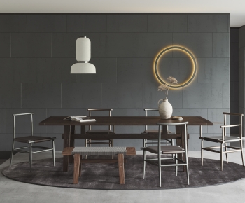 Wabi-sabi Style Dining Room-ID:735346088