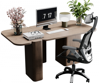 Modern Office Desk And Chair-ID:145298003