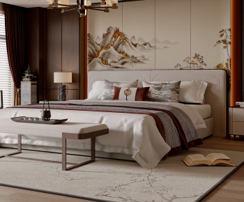 New Chinese Style Double Bed-ID:102468973