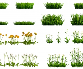 Modern Flowers And Grass-ID:492497924