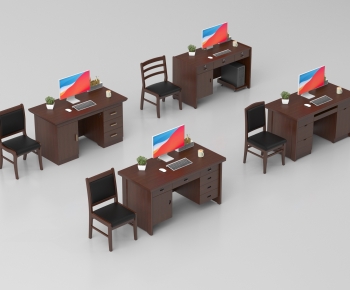 Modern Office Desk And Chair-ID:657917029