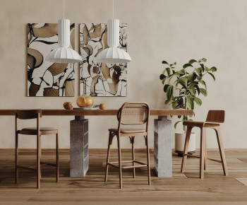 Wabi-sabi Style Dining Table And Chairs-ID:103991099