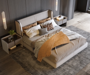 Modern Double Bed-ID:125310424