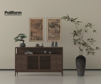 New Chinese Style Entrance Cabinet-ID:628988985