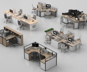 Modern Office Desk And Chair-ID:392733108