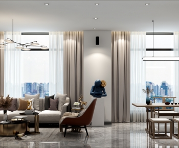 New Chinese Style A Living Room-ID:218400008