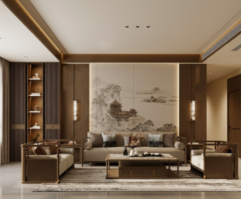 New Chinese Style A Living Room-ID:465107923