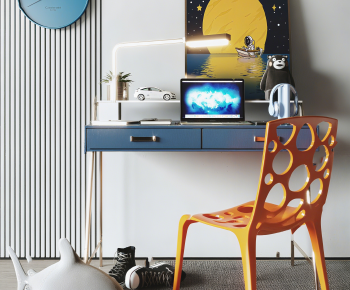 Modern Computer Desk And Chair-ID:351857902