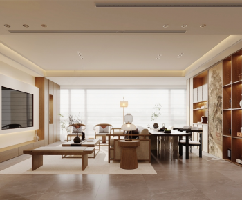 New Chinese Style A Living Room-ID:749675045