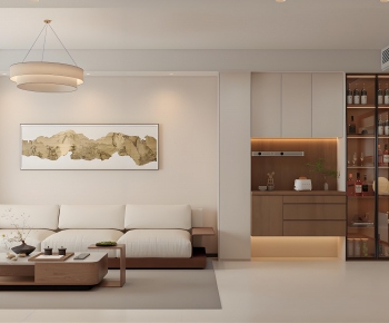 New Chinese Style A Living Room-ID:704113964