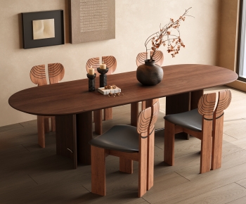 Wabi-sabi Style Dining Table And Chairs-ID:934000026