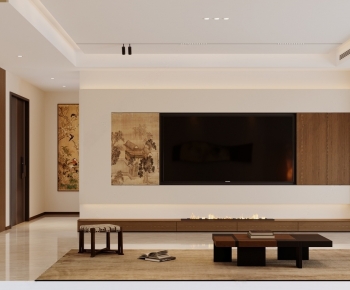 New Chinese Style A Living Room-ID:888844016
