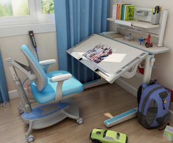 Modern Computer Desk And Chair-ID:604384906