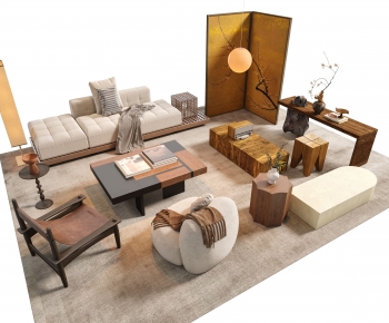 Wabi-sabi Style Sofa Combination-ID:286499989