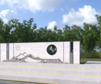 New Chinese Style Landscape Wall-ID:879605057