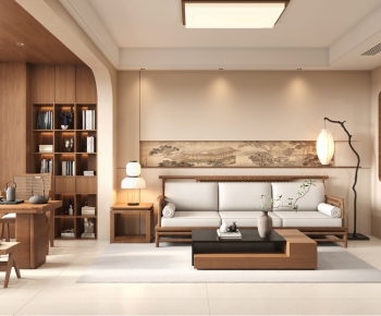 New Chinese Style A Living Room-ID:112205032