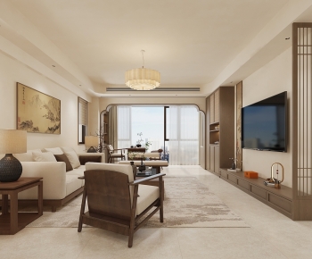 New Chinese Style A Living Room-ID:380398999