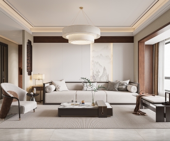 New Chinese Style A Living Room-ID:644092081