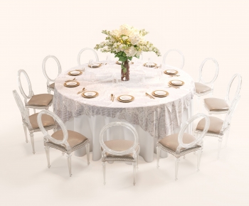 French Style Dining Table And Chairs-ID:941545964