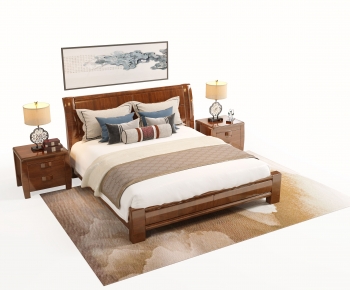 New Chinese Style Double Bed-ID:501359944