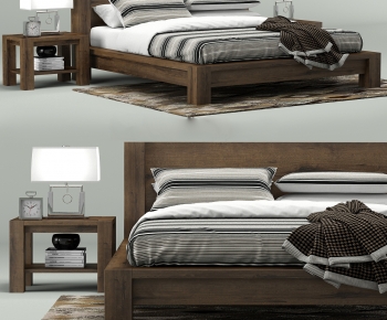 Wabi-sabi Style Double Bed-ID:529959244