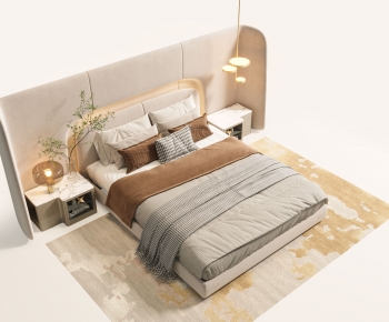 Modern Double Bed-ID:385809901