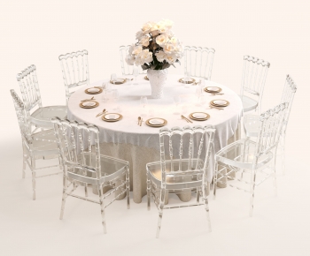 French Style Dining Table And Chairs-ID:665489915