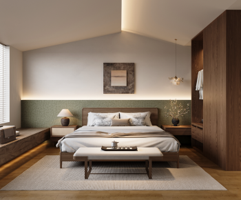 Wabi-sabi Style Bedroom-ID:445647956