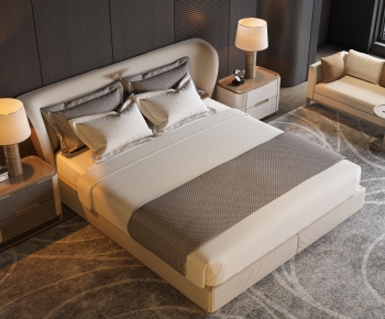 Modern Double Bed-ID:527308941