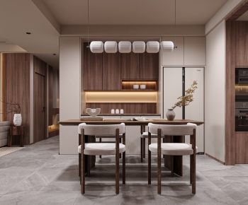 Wabi-sabi Style Dining Room-ID:858347897