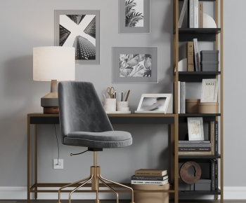 Modern Computer Desk And Chair-ID:928776981