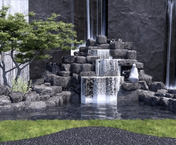New Chinese Style Rockery Waterscape-ID:975987914