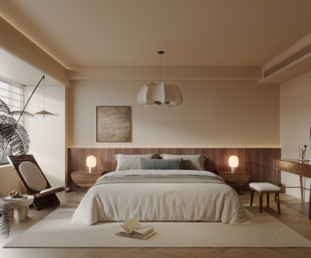 Wabi-sabi Style Bedroom-ID:972589976