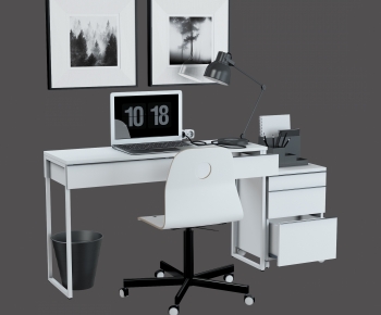 Modern Computer Desk And Chair-ID:972414974