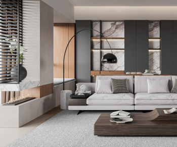 Modern A Living Room-ID:611888897