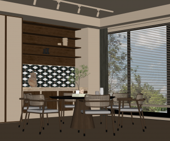 Wabi-sabi Style Dining Room-ID:650963071