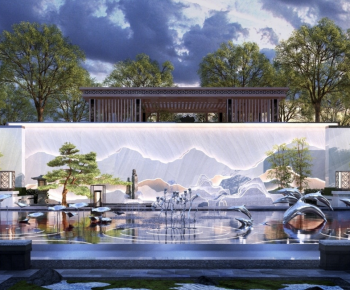 New Chinese Style Rockery Waterscape-ID:639723069