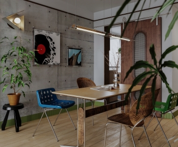 Industrial Style Dining Room-ID:491321092