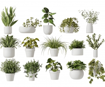 Modern Potted Green Plant-ID:784301044