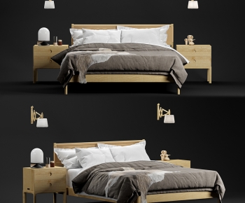 Nordic Style Double Bed-ID:622392897