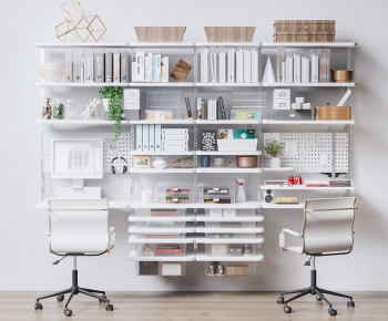 Nordic Style Computer Desk And Chair-ID:253510587