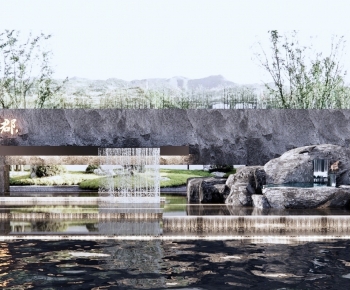 New Chinese Style Rockery Waterscape-ID:496632102