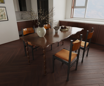 French Style Dining Table And Chairs-ID:448092946