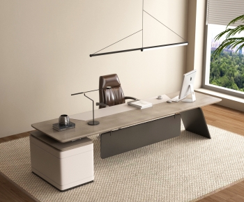 Modern Office Desk And Chair-ID:719253064