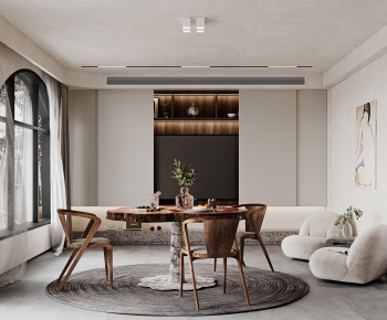 Wabi-sabi Style Dining Room-ID:748388051