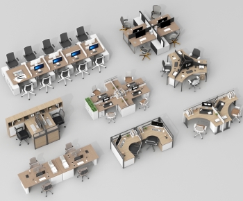 Modern Office Desk And Chair-ID:686341058