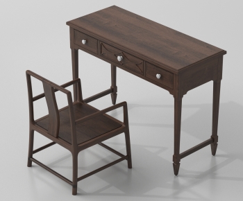 New Chinese Style Computer Desk And Chair-ID:214332106
