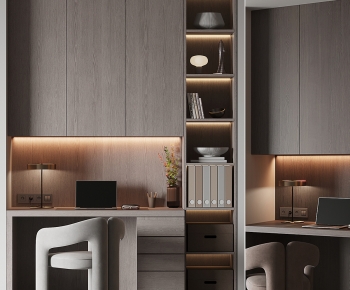 Modern Computer Desk And Chair-ID:678399091